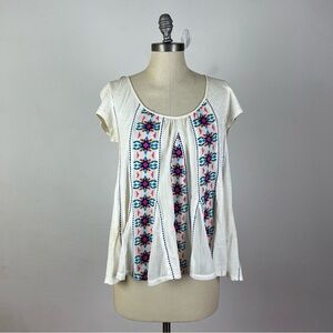 Anthropologie Akemi + Kin Embroidered Noyo Blouse